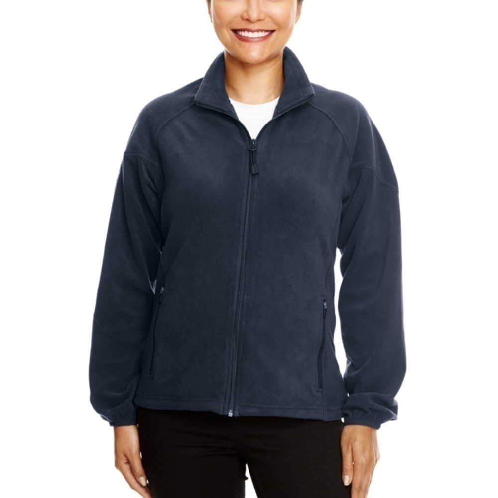 North END NWT Basic Navy Micro Fleece Full Zip Stretch Sweater Lightweight